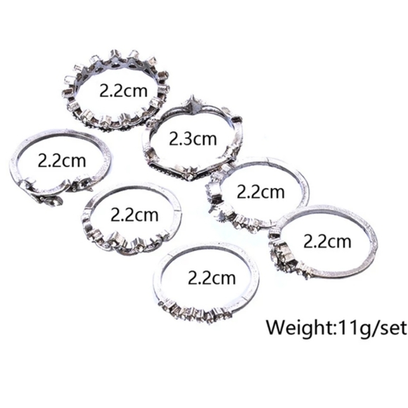 *Elizabeth * 7 Piece Ring Set - Picture 6 of 6